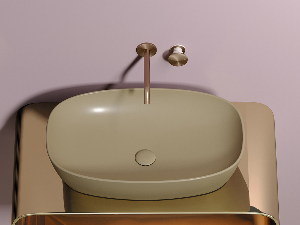 Умывальник чаша накладная овальная (цвет Капучино Матовый) Element 610x385x140мм