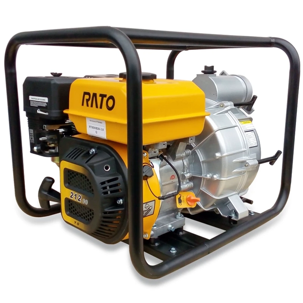 RATO RT80WB26 мотопомпа бензиновая 7 л.с, 1100 л/мин, диаметр 80 мм, RT80WB26-3.8Q