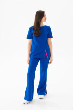 Брюки клеш с высоким разрезом