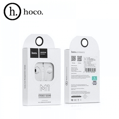 Гарнитура HOCO M1, вкладыши, разъем Jack, кабель 1.2 м White