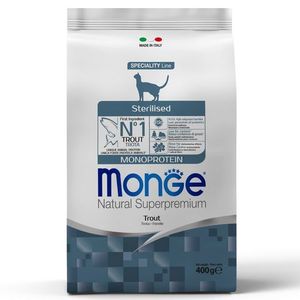 Корм для для стерилизованных/кастрированных кошек Monge Monoprotein Sterilised Trout с форелью
