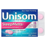 Unisom, SleepMelts, ночное средство для сна, вишня, 25 мг, 24 таблетки (15 мг в каждой таблетке)