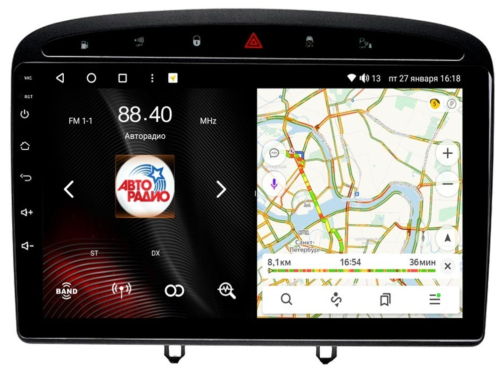 Магнитола для Peugeot 308 2007-2014, 408 2012-2022 - Vaycar VA59-0083 на Android 13, 8-ядер, 2Гб-32Гб, 4G SIM-слот