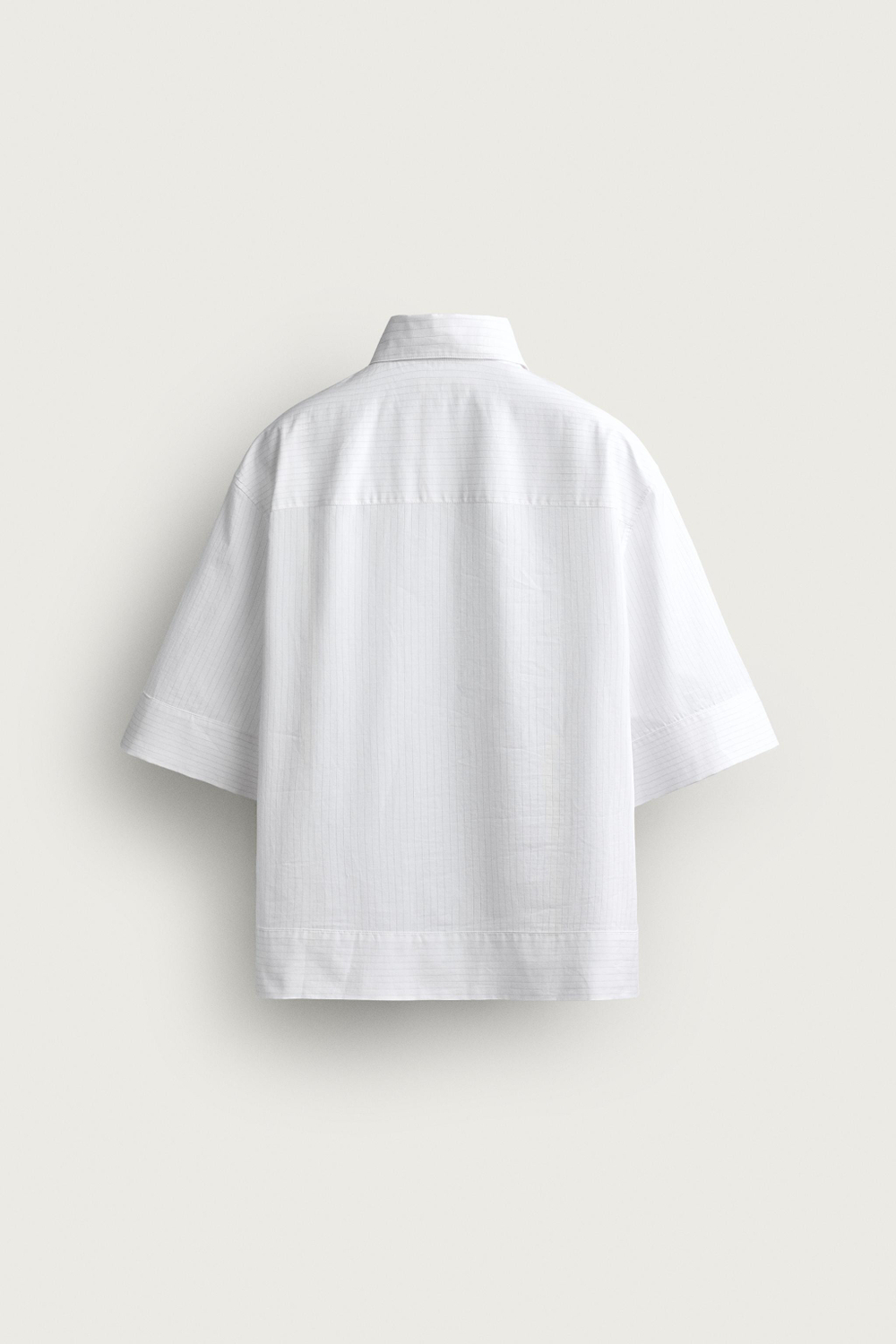 ZARА РУБАШКА BOXY FIT В ПОЛОСКУ, БЕЛЫЙ