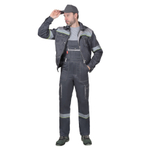 Костюм СИРИУС-ТИТАН куртка, п/к серый со св.серым и СОП и лимонным кантом