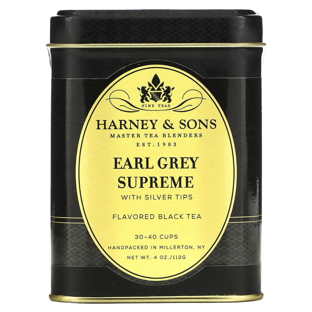 Harney & Sons, Черный чай Earl Grey Supreme с серебристыми верхушечными почками, 4 унции