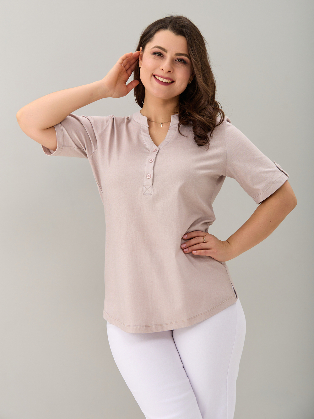 Блузка БЛ-122/бежевыйрогожка