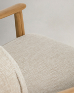 Уличное кресло Elunda из тикового дерева и бежевой веревки