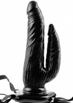 Страпон для двойного проникновения с вибрацией Vibrating Dual Penetrator (Цвет: черный)