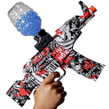 Автомат SCAR гидрогелевый, орбибольный с глушителем, стреляющий орбизами ( красный )