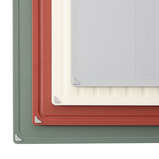 Набор из 4-х разделочных досок и 4-х ножей с держателем cut&store