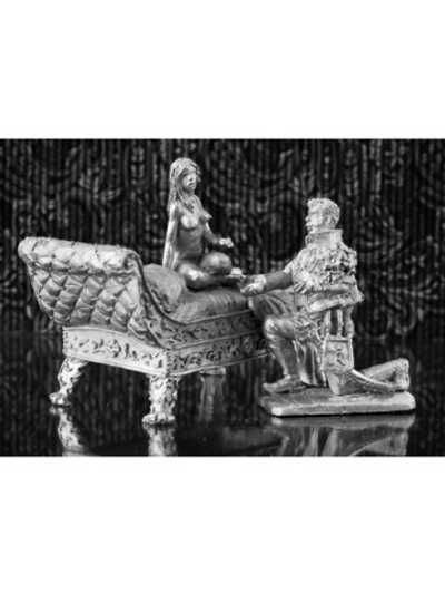 Оловянная композиция Девушка с офицером конных егерей 1812 г.