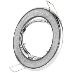 Светильник встраиваемый декоративный ЭРА DK18 CH/SH SL под лампу MR16 GU5.3 декор серебряный блеск/хром | Декоративные встраиваемые светильники