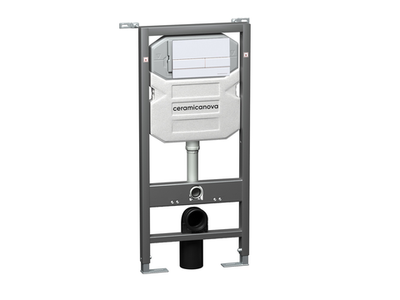 Система инсталляции для унитазов CERAMICANOVA Envision с кнопкой смыва Flat цвет белый, креплениями, арт. CN1002W