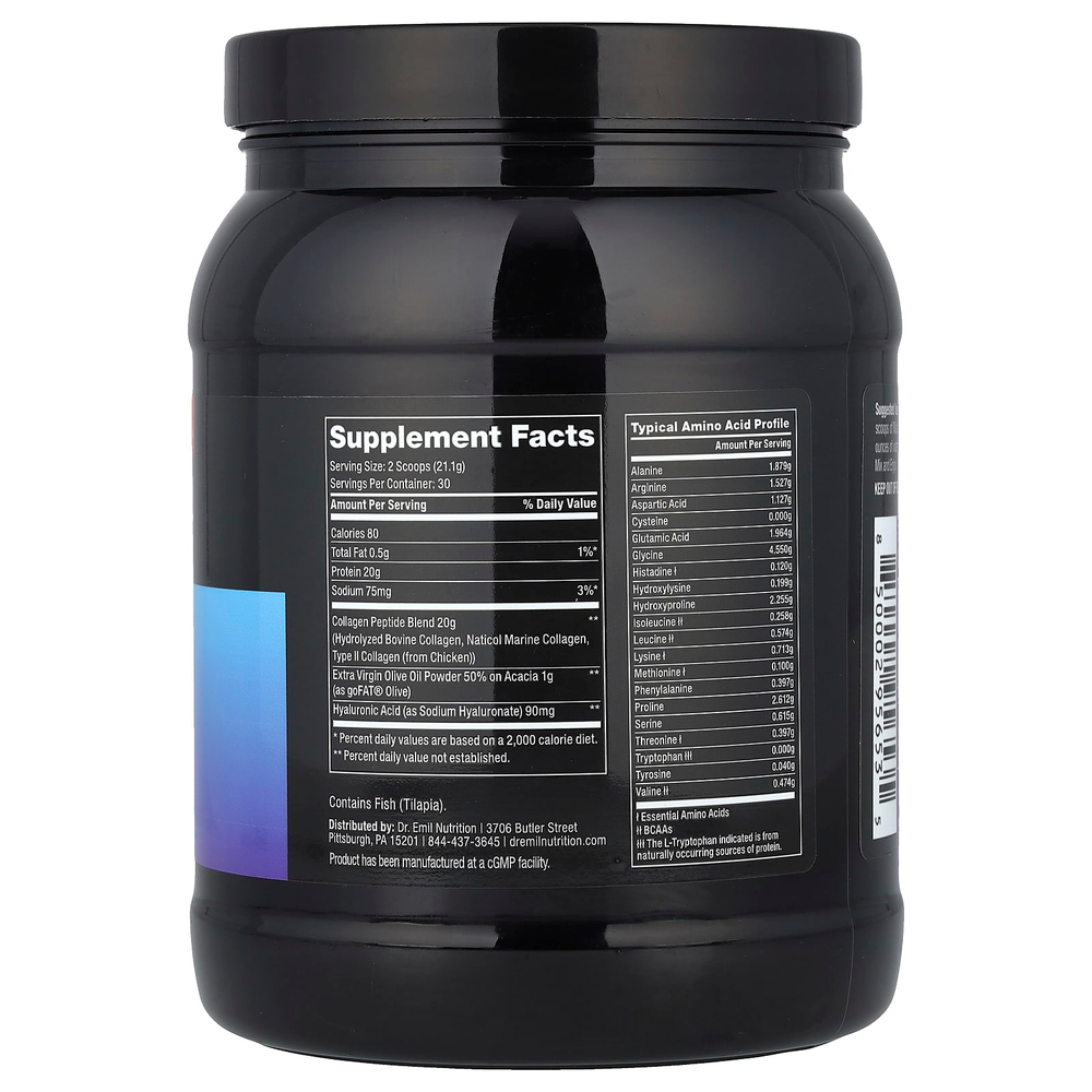 Dr. Emil Nutrition, Мультиколлагеновые пептиды и гиалуроновая кислота, без добавок, 633 г