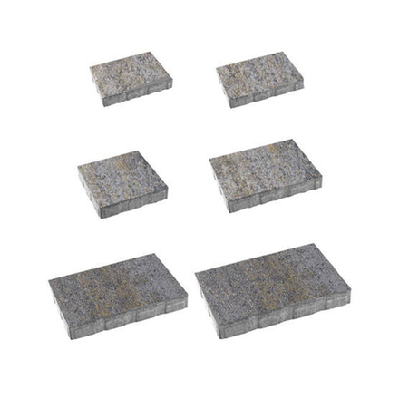 Тротуарная плитка АНТАРА, комплект из 6 видов плит Искусственный камень Базальт