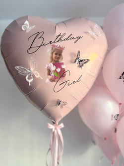 Воздушные гелиевые шары для дочки корона/бабочки/пыльная роза №4708