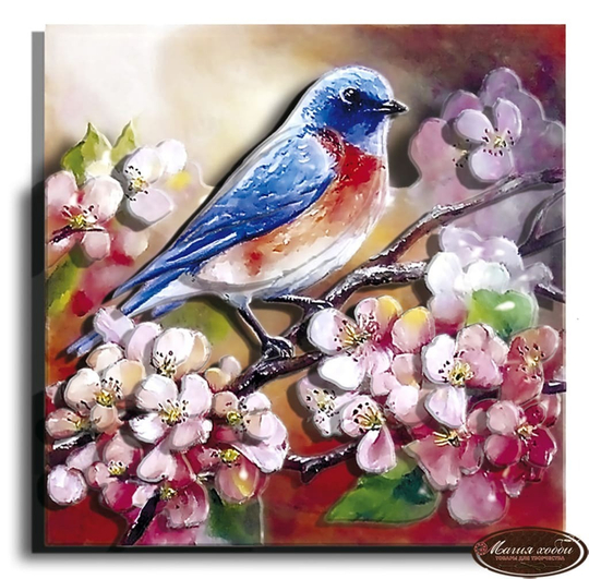 Папертоль РТ150101"Весенняя пташка" 12х12см.