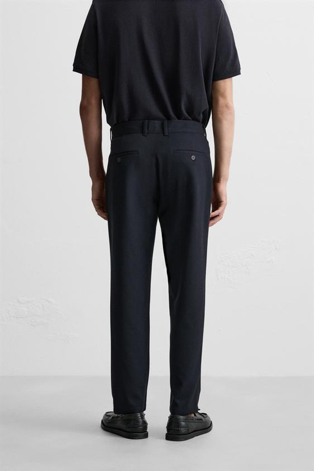 ZARA БРЮКИ КОМФОРТНОЙ ПОСАДКИ ИЗ РЕЛЬЕФНОЙ ТКАНИ, ЦВЕТ НОЧНОГО НЕБА