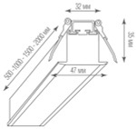 Встраиваемый светодиодный светильник 28, 8Вт 1, 5м