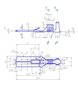 Контакт штыревой 6.3мм на провод 0.5-1.0 ( под 6.3мм) (10ШТ)