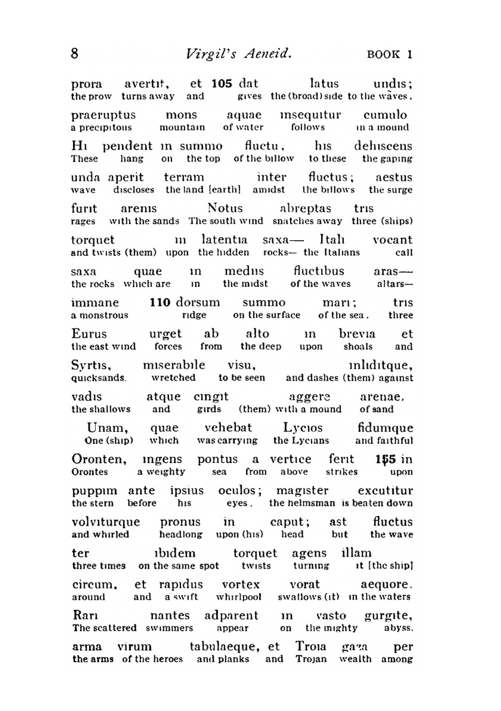 Virgil's Æneid. The original text with a literal interlinear translation. Books 1-6 | Dewey Virgil