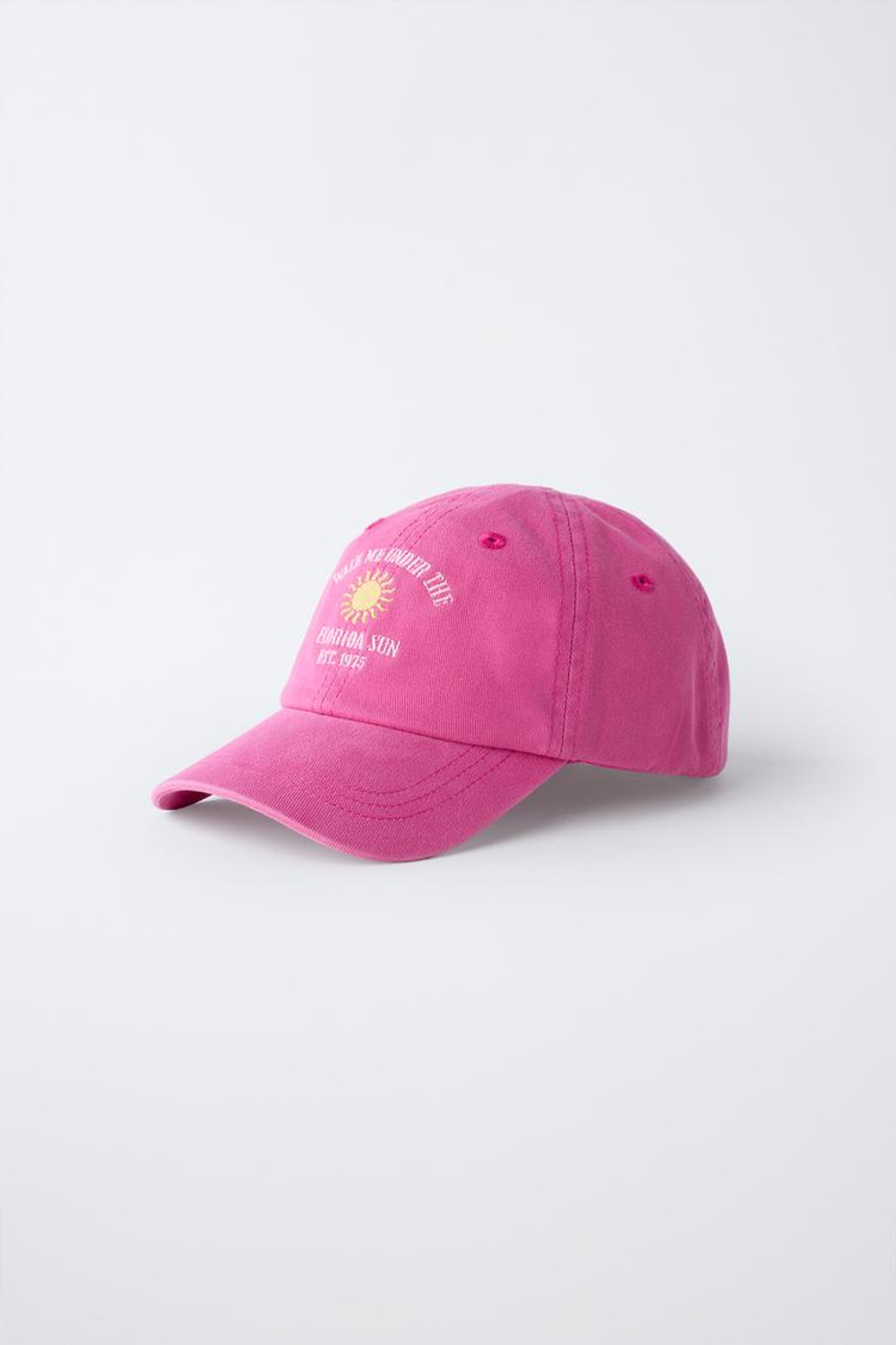ZARA КЕПКА С ЭФФЕКТОМ ПОТЕРТОСТИ И ВЫШИВКОЙ, РОЗОВЫЙ