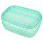 Ланч-бокс контейнер, 3 секции, 8 отделений, 1,9 л, ложка, вилка, нож, 10х21х14 см, мятный, JOYLUX (ДЖОЙЛЮКС), 609350