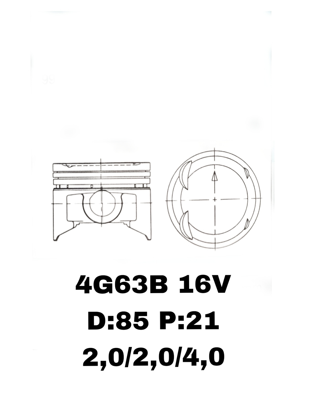 ПОРШНЯ 4G63B D21 16V
