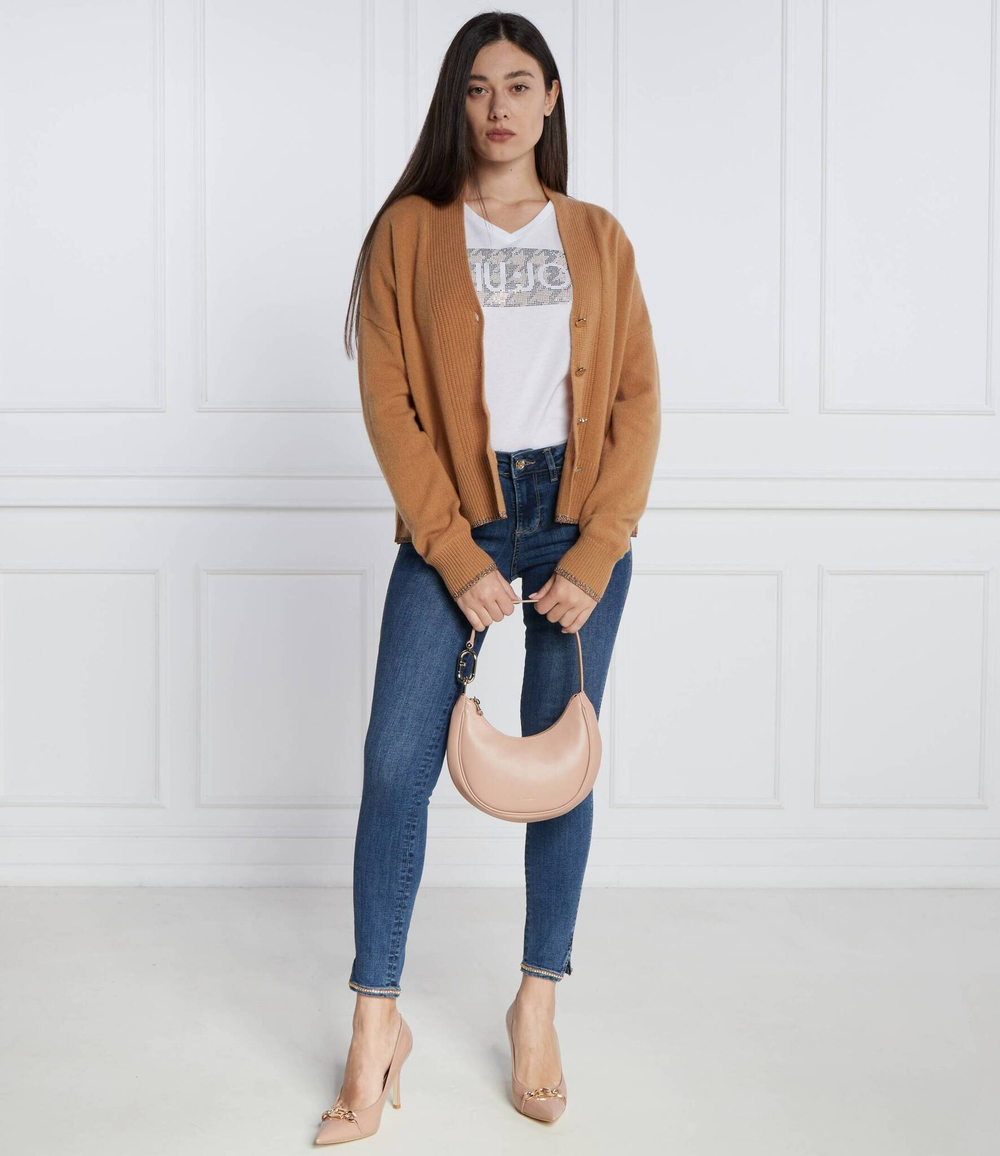 Хлопковый кардиган Liu Jo - коричневый(MF3030 MS009)