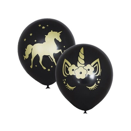 Воздушный шар черный Единороги