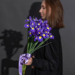 Букет 11 ирисов в ленте