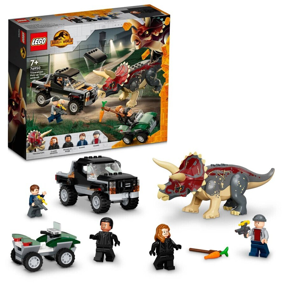 Конструктор LEGO Jurassic World 76950 Нападение трицератопса на пикап