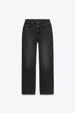 ZARA ДЖИНСЫ Z.02 STRAIGHT ANKLE С ВЫСОКОЙ ПОСАДКОЙ, ЧЕРНЫЙ