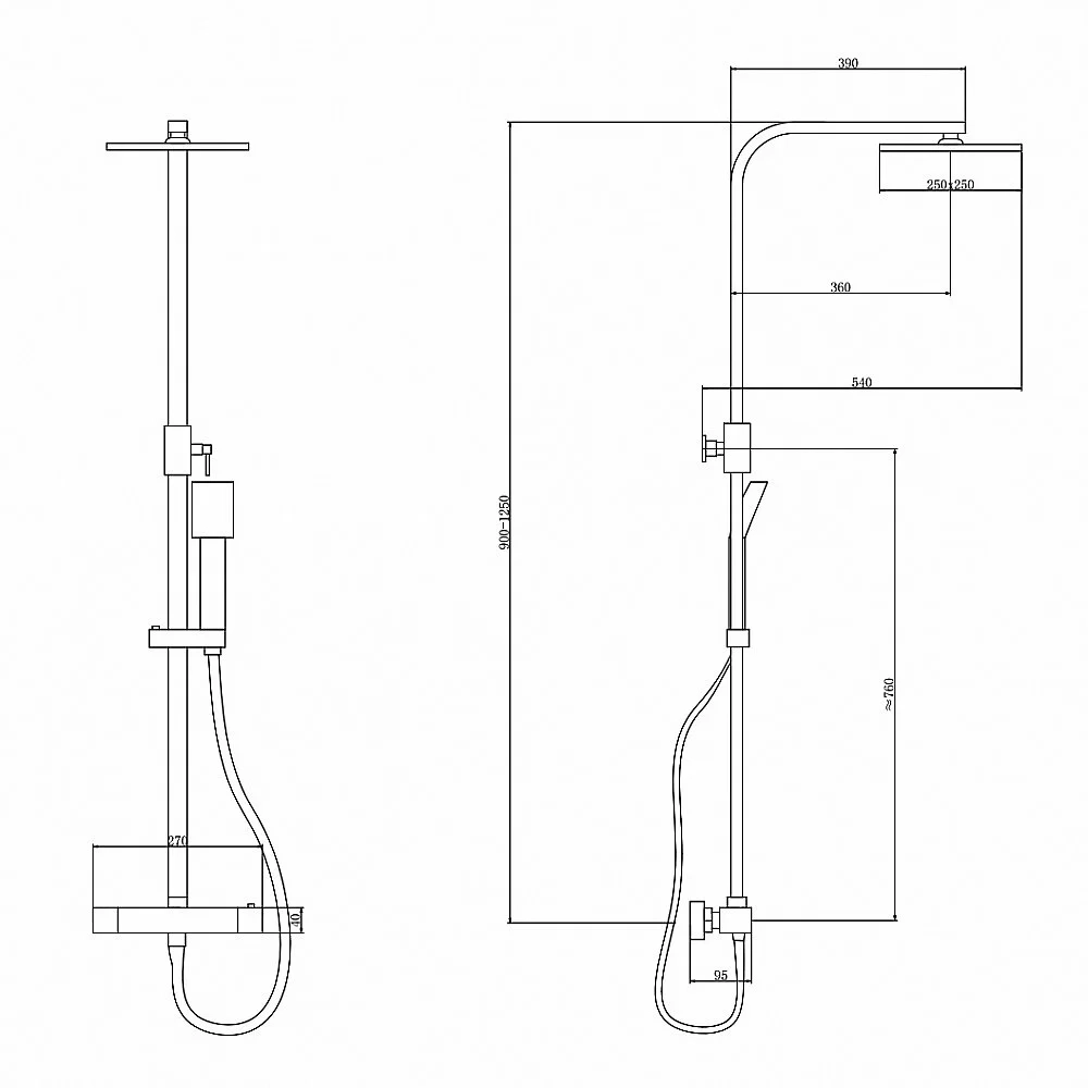 Душевая система Abber Daheim AF8260B черная матовая