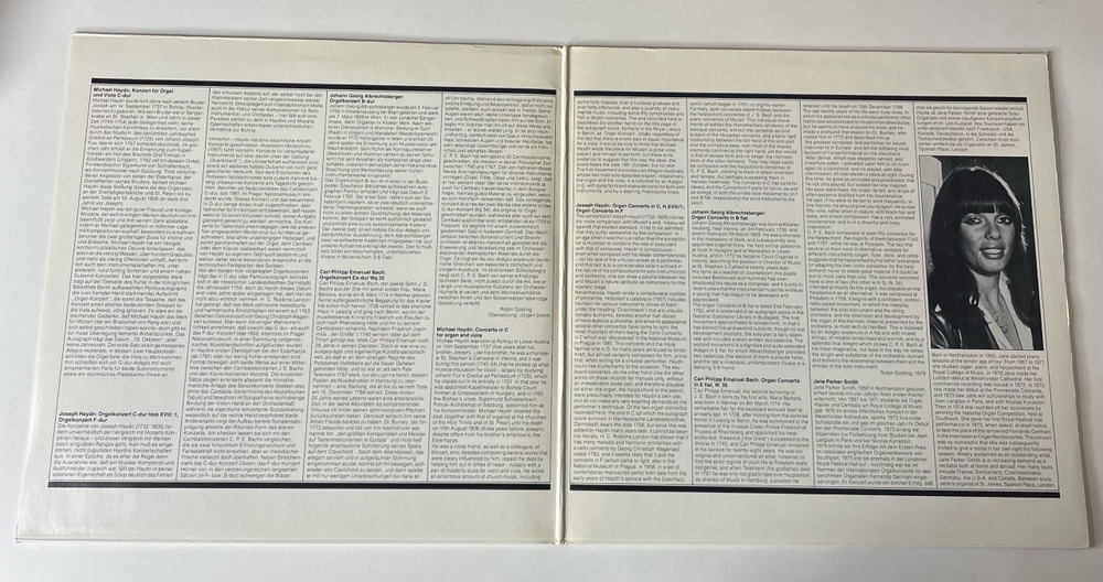 Винтажная виниловая пластинка LP Jane Parker-Smith, Carl Philipp Emanuel Bach Бах, Orgelkonzerte Der Fruhklassik Ранние Классические Органные Концерты (Германия 1979) Quadraphonic