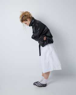 Юбка средней длины из хлопка белый