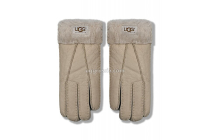UGG Перчатки Кожаные Женские Серые
