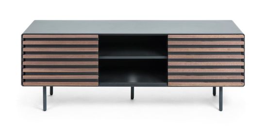 Тумба под ТВ Mahon 162x58 ореховый шпон цвет черный/натуральный