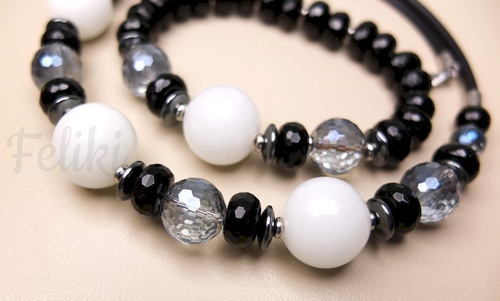 Колье из агата и кварца Чикаго-блюз