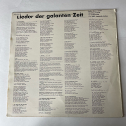 Винтажная виниловая пластинка LP Herbert Brauer Херберт Брауэр, Lieder Der Galanten Zeit (Германия 1973)