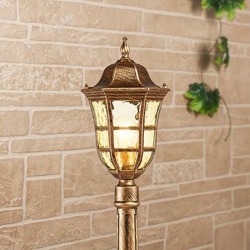 Уличный светильник на столбе GL 1013F Dorado F чёрное золото Elektrostandard