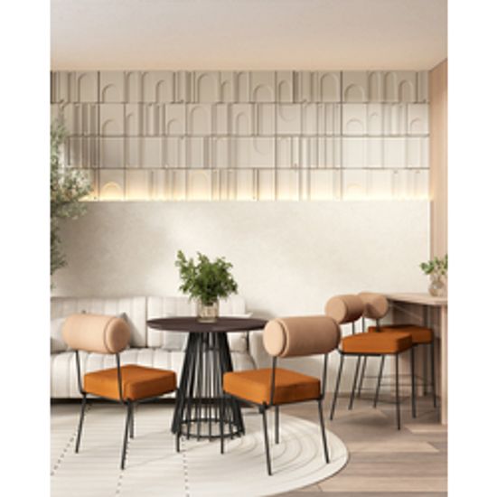 Стул обеденный Ponpoun бежевый терракотовый