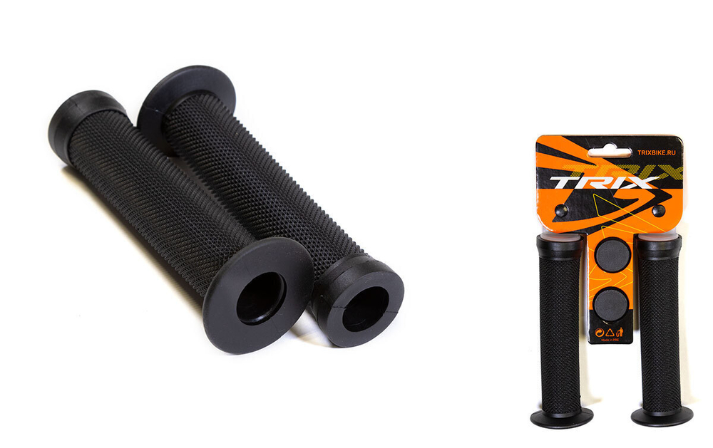 Грипсы TRIX, для BMX, резиновые, 145мм, антискользящие, с гардой, черные