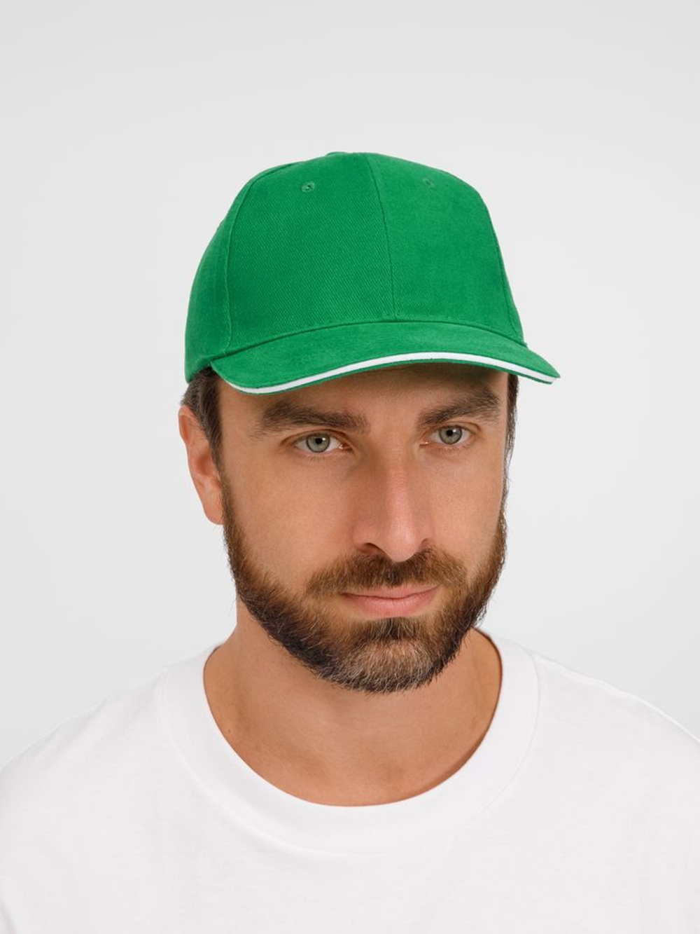 Бейсболка Buffalo, ярко-зеленая с белым