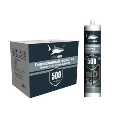 JINGSHA A-500 Кислотно-прозрачный силиконовый герметик для стекла и зеркал - эластичный, устойчивый к плесени, 300 мл