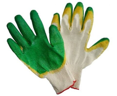 Перчатки х/б с двойн. латексные. покрытие (полуоблив), 5пар/уп, цена за пару, 70114 Сибшнур