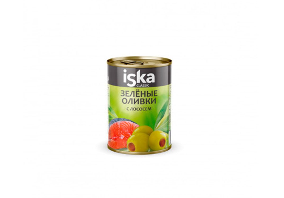 Зеленые оливки с лососем Iska, 300мл