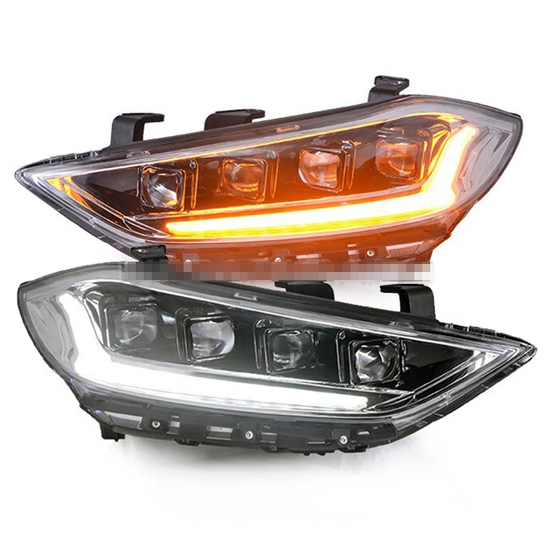 Передние фары Хендай Элантра 2017-2019 V11 Type [Комплект Л+П; ходовые огни; светодиодный поворотник; электрокорректор; FULL LED]