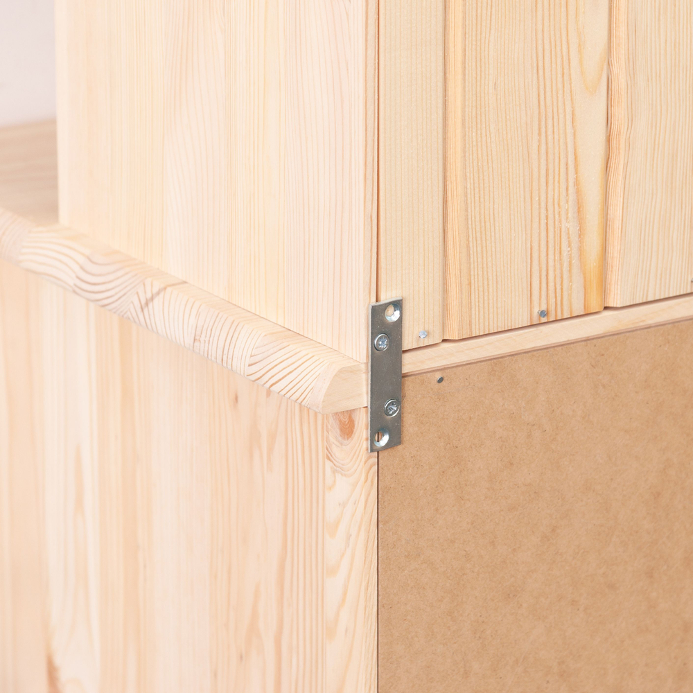 Шкаф витрина, 58х28х105, Лена, однодверная, для посуды, массив сосны, с регулируемыми полками (верхняя часть буфета Лена), Dipriz